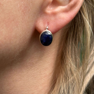 Silver Sapphire Earrings