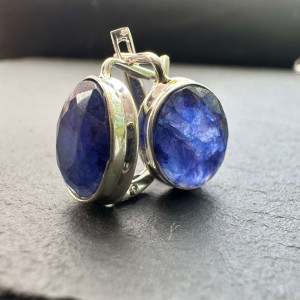 Silver Sapphire Earrings