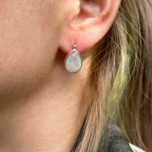 Earrings Moonstone natural silver