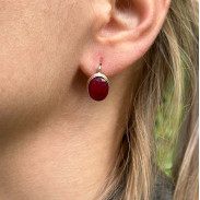 Silver Ruby Earrings