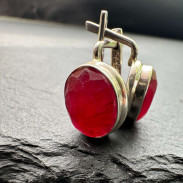 Silver Ruby Earrings