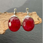 Silver Ruby Earrings