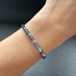 Natural Kyanite bracelet in silver