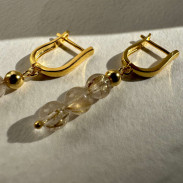 Ring with Rutilated Quartz natural Hairy
