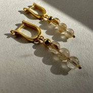 Ring with Rutilated Quartz natural Hairy