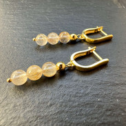 Ring with Rutilated Quartz natural Hairy