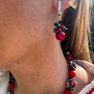 Сережки "Вишиванка" з Коралу натурального
