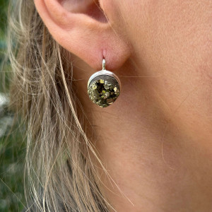 Earrings Natural pyrite