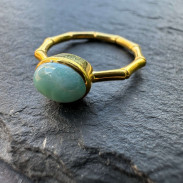 Ring with natural Larimar