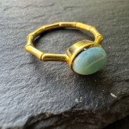 Ring with natural Larimar