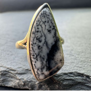 Ring with Landscape Agate in silver