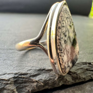 Ring with Landscape Agate in silver