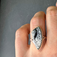 Ring with Landscape Agate in silver