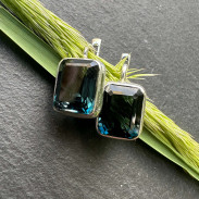 Сережки з Топазом London Blue натуральним в сріблі