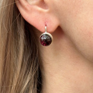Silver Garnet Earrings