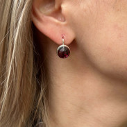 Silver Garnet Earrings