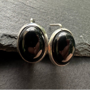 Earrings with black Onyx in silver