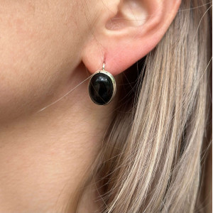 Earrings with black Onyx in silver