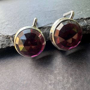 Silver Garnet Earrings