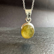 Pendant with natural Sapphire (Sri Lanka) made of silver on a chain