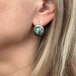 Serafinite natural earrings in silver