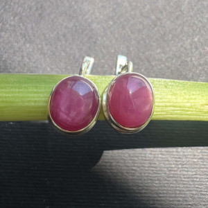 Silver Ruby Earrings