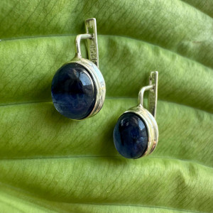 Silver Sapphire Earrings