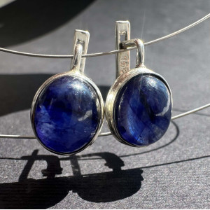 Silver Sapphire Earrings