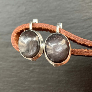 Silver Corundum Earrings