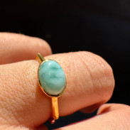 Ring with natural Larimar