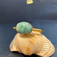 Ring with natural Larimar