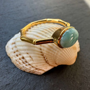 Ring with natural Larimar