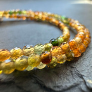 Choker made of natural green and yellow Tourmaline