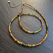 Choker made of natural green and yellow Tourmaline