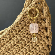 Keychain Rose Quartz Lemon Quartz natural