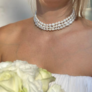 Three-strand Natural Pearl Necklace