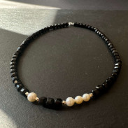 Agate Choker with Natural Pearls