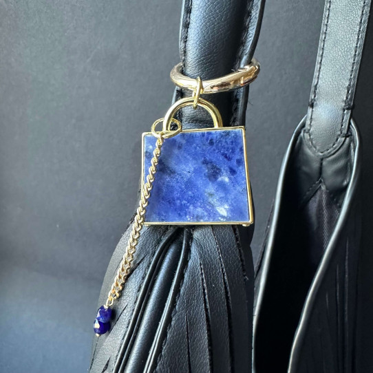 Natural Sodalite Keychain