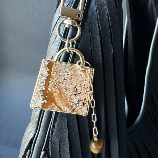 Keychain Natural jasper