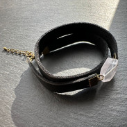 Leather bracelet Rose Quartz natural