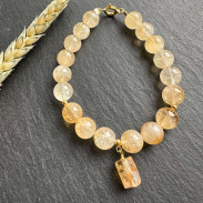 Citrine bracelet in silver with gilding