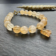 Citrine bracelet in silver with gilding