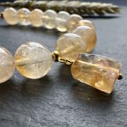 Citrine bracelet in silver with gilding