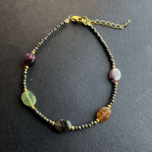 Bracelet made of Piritu with Tourmaline