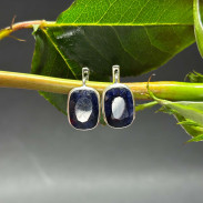 Earrings with a natural sapphire made of silver