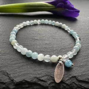 Natural aquamarine bracelet