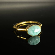 Ring with natural Larimar