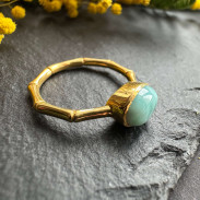 Ring with natural Larimar