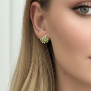 Studs with Chrysolite in silver