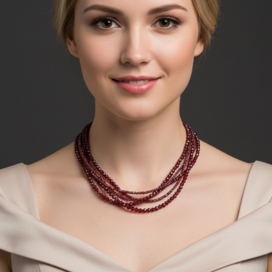 Necklace Natural garnet